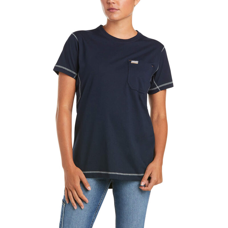 Ariat T-Shirts Damen - Rebar Work Woman Camo Flag Navy ( PSUZD-3051 )